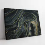 Altın Detaylı Nefti Yeşil Soyut | Kanvas Tablo | Cam Tablo | Mdf Tablo | B33240