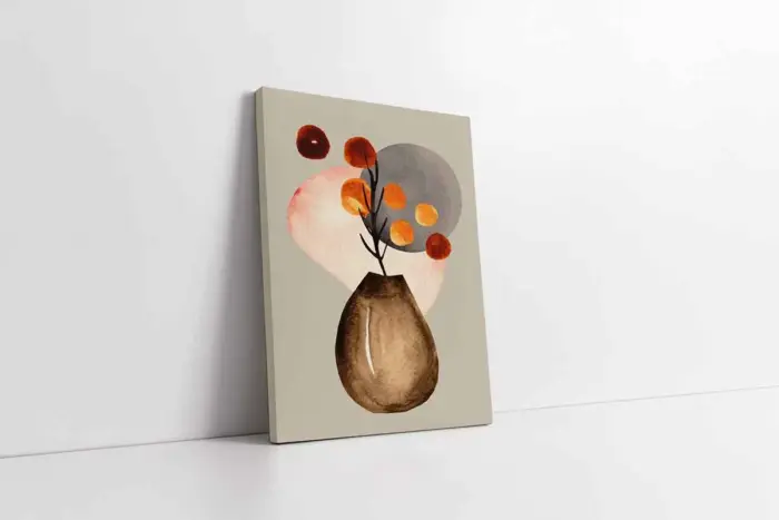 Sulu Boya Vazo Ve Modern Desenler İkili Kanvas Tablo | Cam Tablo | Mdf Tablo Seti | B33247 - Görsel 5