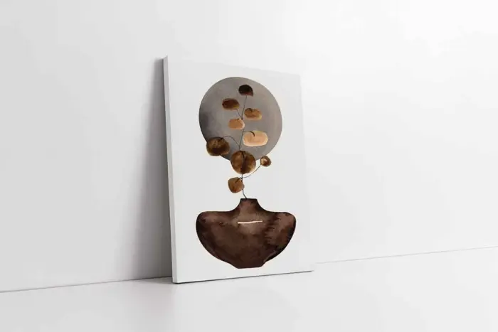 Modern Sulu Boya Vazo Ve Çiçek | Kanvas Tablo | Cam Tablo | Mdf Tablo | B33248 - Görsel 1