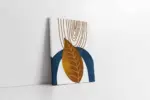 Modern Desenler Ve Yaprak İkili Kanvas Tablo | Cam Tablo | Mdf Tablo Seti | B33249 - Görsel 5