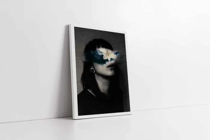 Modern Kadın Ve Çiçek | Kanvas Tablo | Cam Tablo | Mdf Tablo | B33254 - Görsel 1