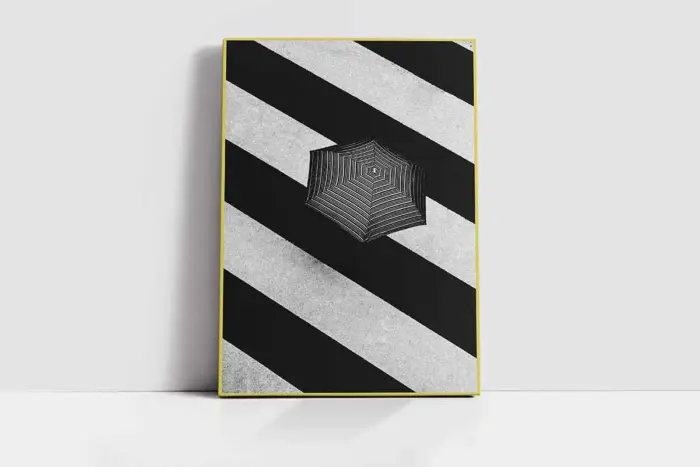 Modern Siyah Beyaz Şemsiye | Kanvas Tablo | Cam Tablo | Mdf Tablo | B33256 - Görsel 2