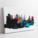 Soyut Desenli Şehir | Kanvas Tablo | Cam Tablo | Mdf Tablo | B33259