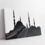 Gri Altın Soyut Desenli İstanbul | Kanvas Tablo | Cam Tablo | Mdf Tablo | B33260