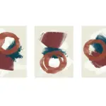 Bordo Ve Mavi Soyut Üçlü Kanvas Tablo | Cam Tablo | Mdf Tablo Seti | B33266