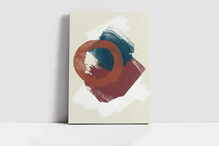 Bordo Ve Mavi Soyut Üçlü Kanvas Tablo | Cam Tablo | Mdf Tablo Seti | B33266 - Görsel 4