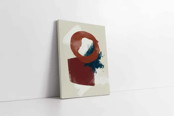 Bordo Ve Mavi Soyut Üçlü Kanvas Tablo | Cam Tablo | Mdf Tablo Seti | B33266 - Görsel 5