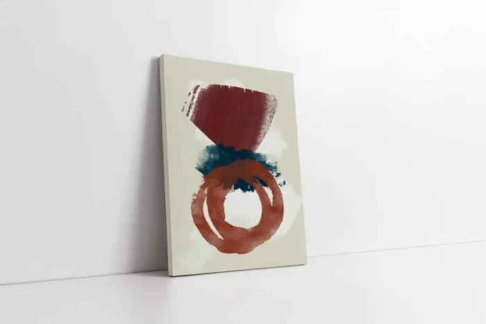 Bordo Ve Mavi Soyut Üçlü Kanvas Tablo | Cam Tablo | Mdf Tablo Seti | B33266 - Görsel 6