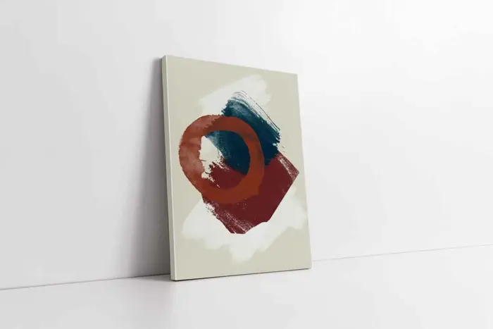 Bordo Ve Mavi Soyut Üçlü Kanvas Tablo | Cam Tablo | Mdf Tablo Seti | B33266 - Görsel 7