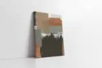 Haki Ve Kiremit Tonları Soyut İkili Kanvas Tablo | Cam Tablo | Mdf Tablo Seti | B33267 - Görsel 5
