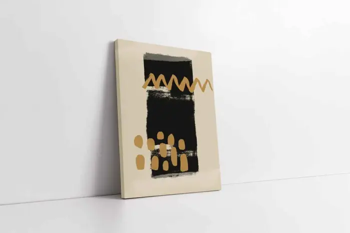 Siyah Ve Kahve Soyut İkili Kanvas Tablo | Cam Tablo | Mdf Tablo Seti | B33268 - Görsel 4