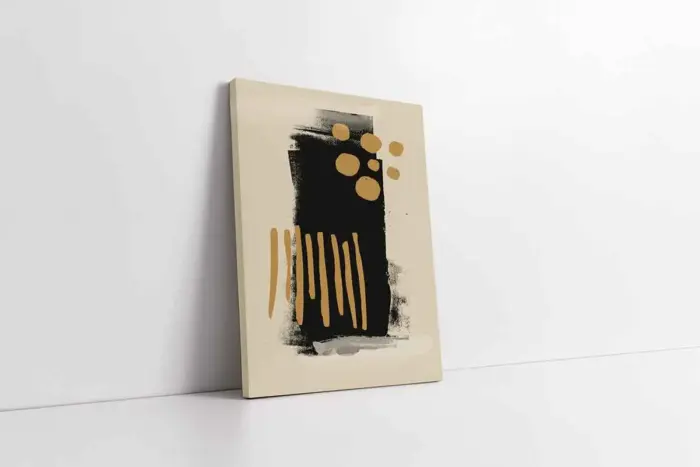Siyah Ve Kahve Soyut İkili Kanvas Tablo | Cam Tablo | Mdf Tablo Seti | B33268 - Görsel 5