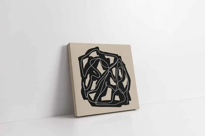 Siyah Krem Soyut | Kanvas Tablo | Cam Tablo | Mdf Tablo | B33273 - Görsel 1