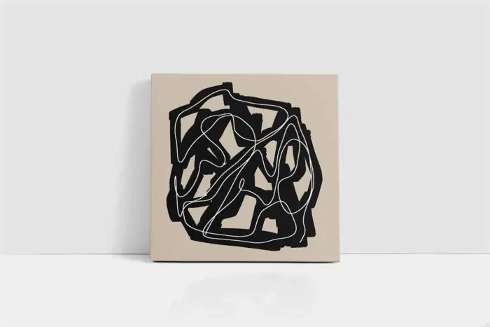 Siyah Krem Soyut | Kanvas Tablo | Cam Tablo | Mdf Tablo | B33273 - Görsel 2