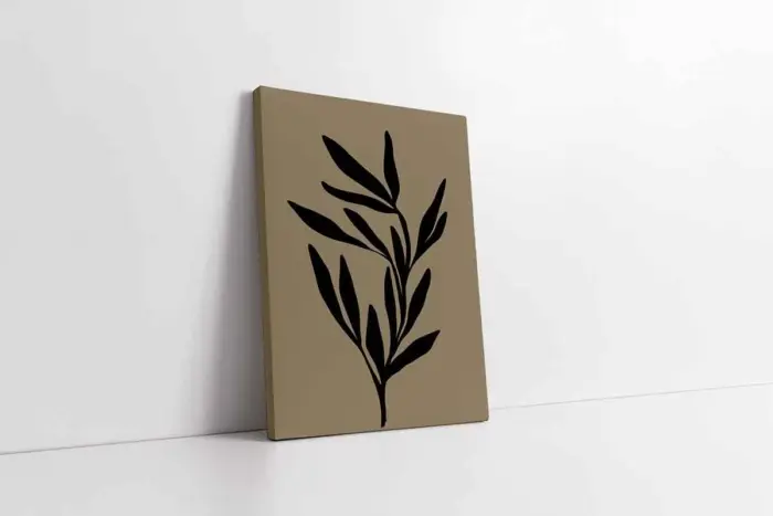 Siyah Krem Bitki | Kanvas Tablo | Cam Tablo | Mdf Tablo | B33275 - Görsel 1
