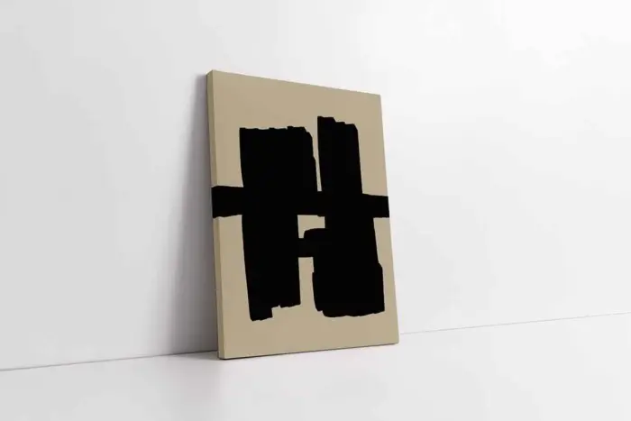 Siyah Krem Soyut | Kanvas Tablo | Cam Tablo | Mdf Tablo | B33276 - Görsel 1
