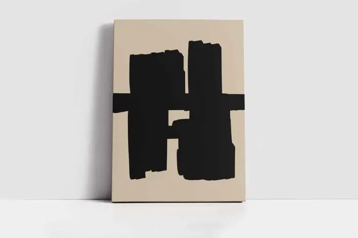 Siyah Krem Soyut | Kanvas Tablo | Cam Tablo | Mdf Tablo | B33276 - Görsel 2