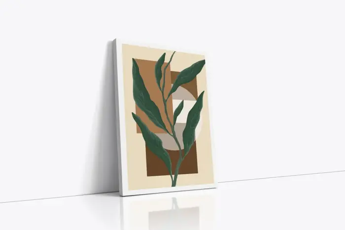 Geometrik Desenler Ve Bitki | Kanvas Tablo | Cam Tablo | Mdf Tablo | B33295 - Görsel 1