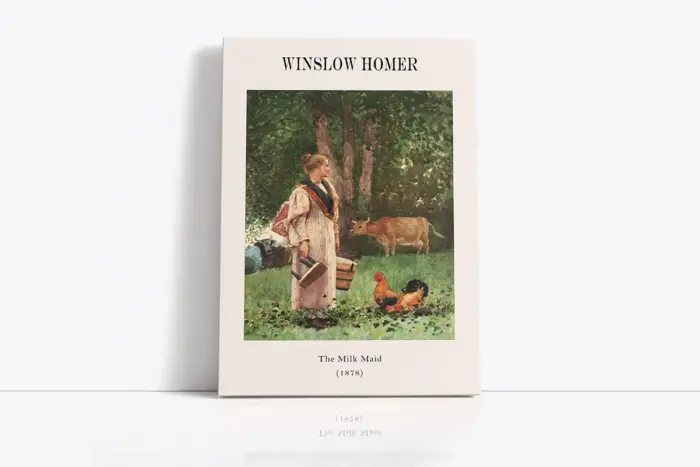 Winslow Homer Çiftlik Kızları Üçlü Kanvas Tablo | Cam Tablo | Mdf Tablo Seti | B33369 - Görsel 4