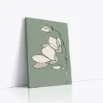 Modern Line Art Çiçekler Üçlü Kanvas Tablo | Cam Tablo | Mdf Tablo Seti | B33390