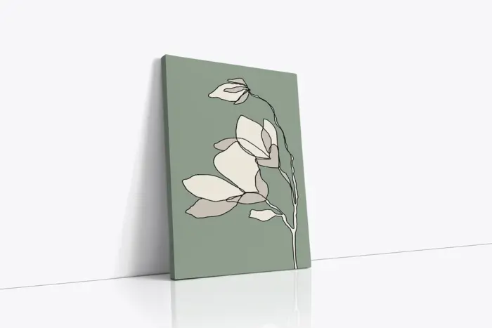 Modern Line Art Çiçekler Üçlü Kanvas Tablo | Cam Tablo | Mdf Tablo Seti | B33390 - Görsel 1