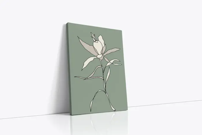 Modern Line Art Çiçekler Üçlü Kanvas Tablo | Cam Tablo | Mdf Tablo Seti | B33390 - Görsel 3
