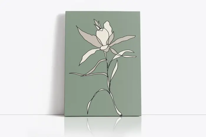 Modern Line Art Çiçekler Üçlü Kanvas Tablo | Cam Tablo | Mdf Tablo Seti | B33390 - Görsel 4