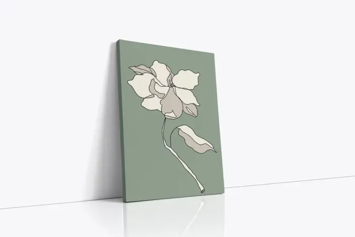 Modern Line Art Çiçekler Üçlü Kanvas Tablo | Cam Tablo | Mdf Tablo Seti | B33390 - Görsel 5