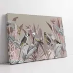 Papağanlar Ve Bitkiler | Kanvas Tablo | Cam Tablo | Mdf Tablo | B33400