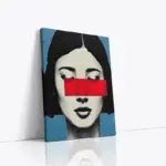 Renkli Desenler Ve Yüzler İkili Kanvas Tablo | Cam Tablo | Mdf Tablo Seti | B33406