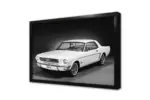 Beyaz Ford Mustang 1964 | Kanvas Tablo | Cam Tablo | Mdf Tablo | A01141 - Görsel 4