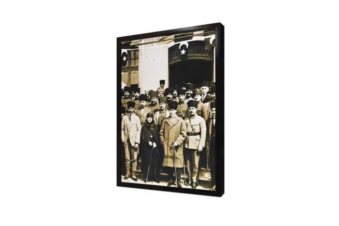Atatürk Ve Latife Hanım Meclis Önünde | Kanvas Tablo | Cam Tablo | Mdf Tablo | A02007 - Görsel 4
