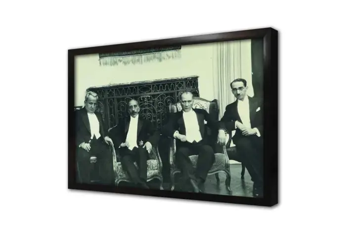 Atatürk Misafirleriyle Otururken | Kanvas Tablo | Cam Tablo | Mdf Tablo | A02061 - Görsel 4
