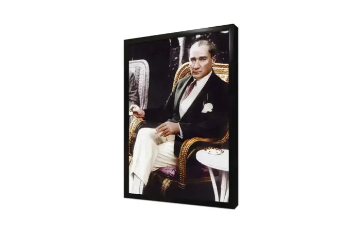 Atatürk Türk Kahvesi İçerken | Kanvas Tablo | Cam Tablo | Mdf Tablo | A02104 - Görsel 4