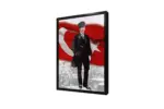Türk Bayrağı Önünde Atatürk | Kanvas Tablo | Cam Tablo | Mdf Tablo | A02126 - Görsel 4
