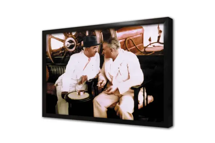 Atatürk İsmet Paşa İle Sohbet Ederken | Kanvas Tablo | Cam Tablo | Mdf Tablo | A02127 - Görsel 4