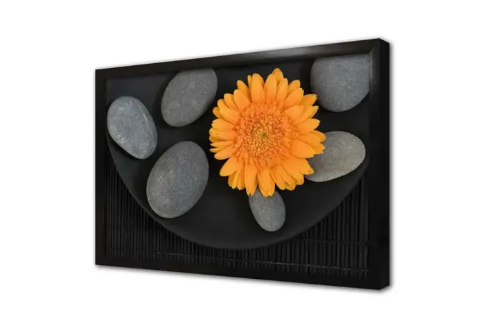 Turuncu Aster Ve Spa Taşları | Kanvas Tablo | Cam Tablo | Mdf Tablo | A03101 - Görsel 4