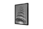 Siyah Beyaz Pisa Kulesi | Kanvas Tablo | Cam Tablo | Mdf Tablo | A27072 - Görsel 4
