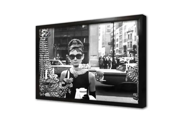 Siyah Beyaz Audrey Hepburn | Kanvas Tablo | Cam Tablo | Mdf Tablo | A31104 - Görsel 4