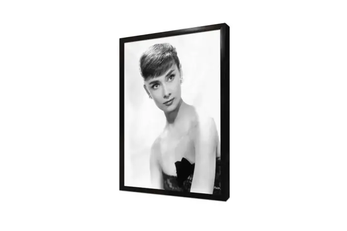 Siyah Beyaz Audrey Hepburn | Kanvas Tablo | Cam Tablo | Mdf Tablo | A31223 - Görsel 4