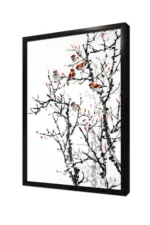 Çiçek Dalında Serçeler | Kanvas Tablo | Cam Tablo | Mdf Tablo | B03186 - Görsel 4