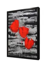 Kırmızı Çiçek | Kanvas Tablo | Cam Tablo | Mdf Tablo | B03223 - Görsel 4