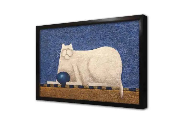 Beyaz Kedi | Kanvas Tablo | Cam Tablo | Mdf Tablo | B05228 - Görsel 4