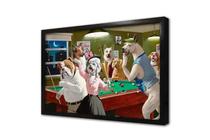 Bilardo Oynayan Köpekler | Kanvas Tablo | Cam Tablo | Mdf Tablo | B05307 - Görsel 4