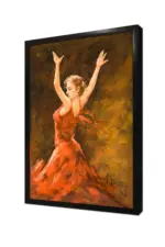 Kırmızı Giymiş Dans Eden Kadın | Kanvas Tablo | Cam Tablo | Mdf Tablo | B06009 - Görsel 4
