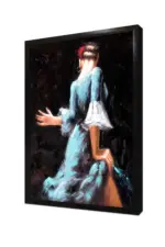 Mavi Giymiş Dansçı Kadın | Kanvas Tablo | Cam Tablo | Mdf Tablo | B06013 - Görsel 4