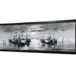 Siyah Beyaz Tekne Çerçeveli Mdf Tablo MB08034 20x60 cm