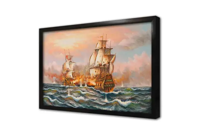 Soyut Tekne Ve Dalgalı Deniz Manzara | Kanvas Tablo | Cam Tablo | Mdf Tablo | B08042 - Görsel 4