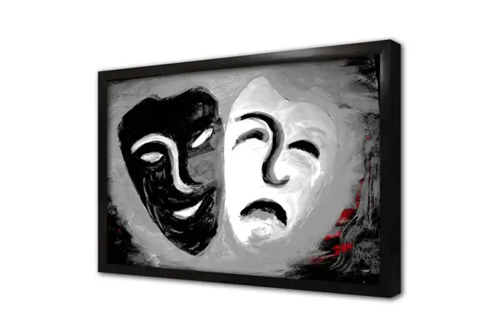 Siyah Ve Beyaz Maske | Kanvas Tablo | Cam Tablo | Mdf Tablo | B09005 - Görsel 4