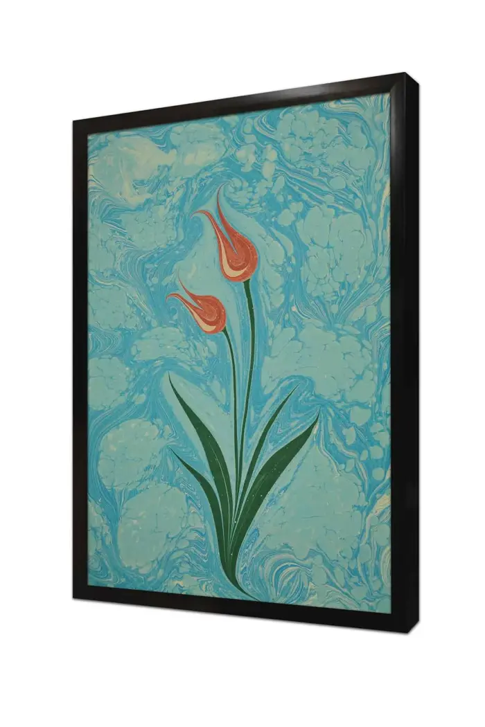 Laleler Ebru | Kanvas Tablo | Cam Tablo | Mdf Tablo | B10092 - Görsel 4